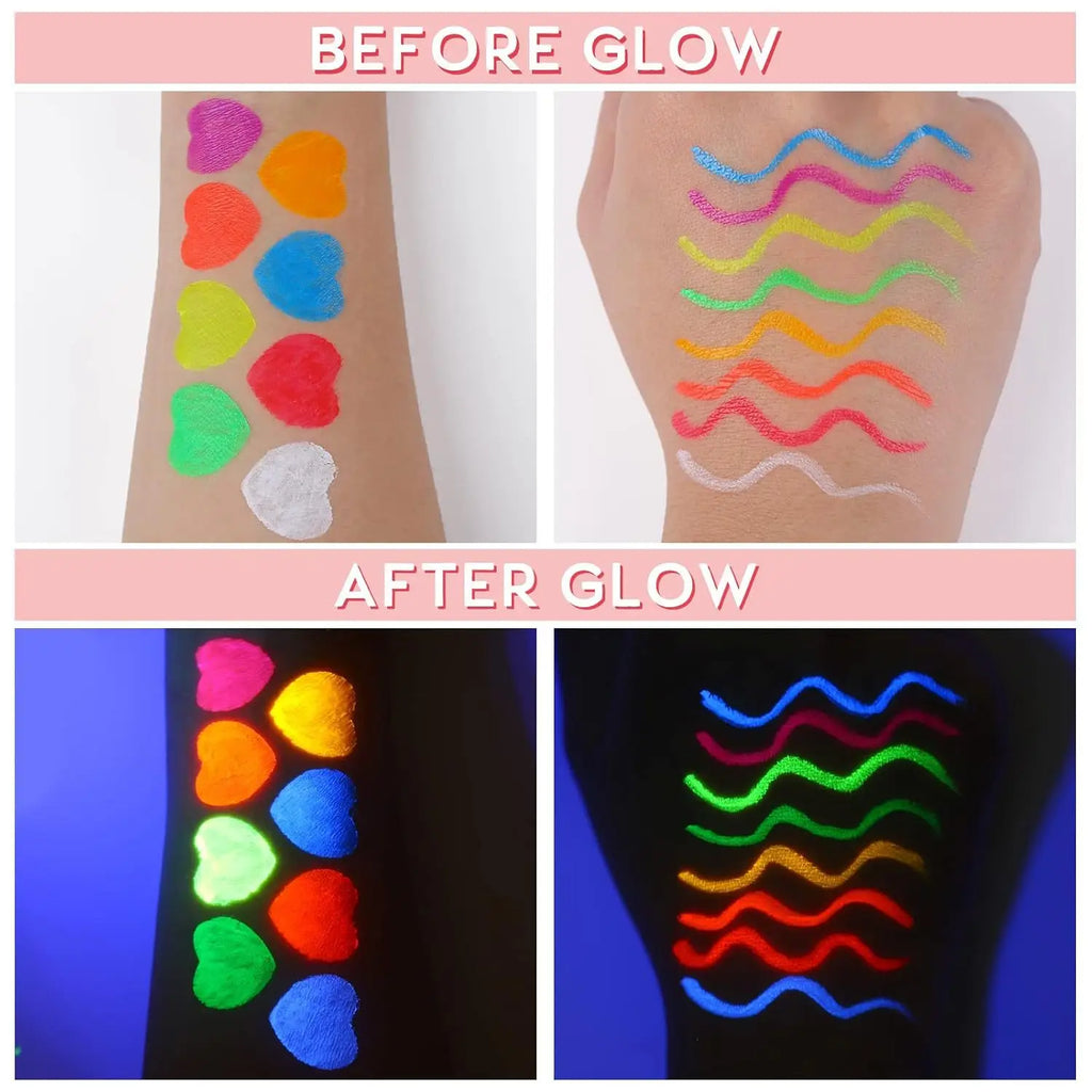 8-color Fluorescent UV Eyeliner Waterproof Sweat-proof Face Paint Pen Qme