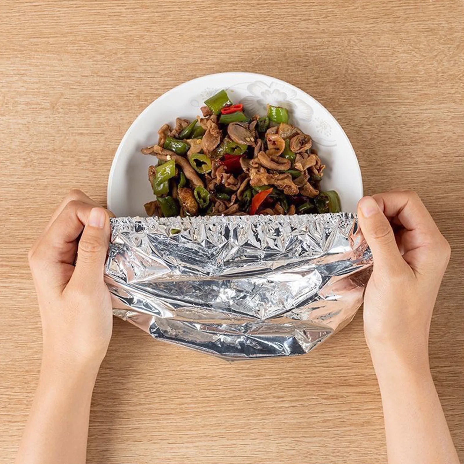 Insulation Cover Household Reusable Aluminum Foil Film Cover Bowls And Dishes Universal Kitchen Food Insulation Tools Qme
