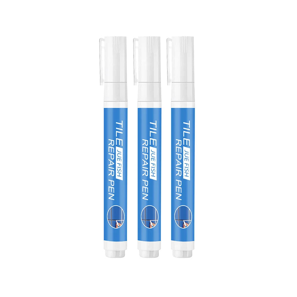 3pcs Grout Pen White Tile Paint Marker Mildew-proof Grout Filler Pen Safety Tile Repair Beauty Pen for Restoring Tile Wall Floor Qme