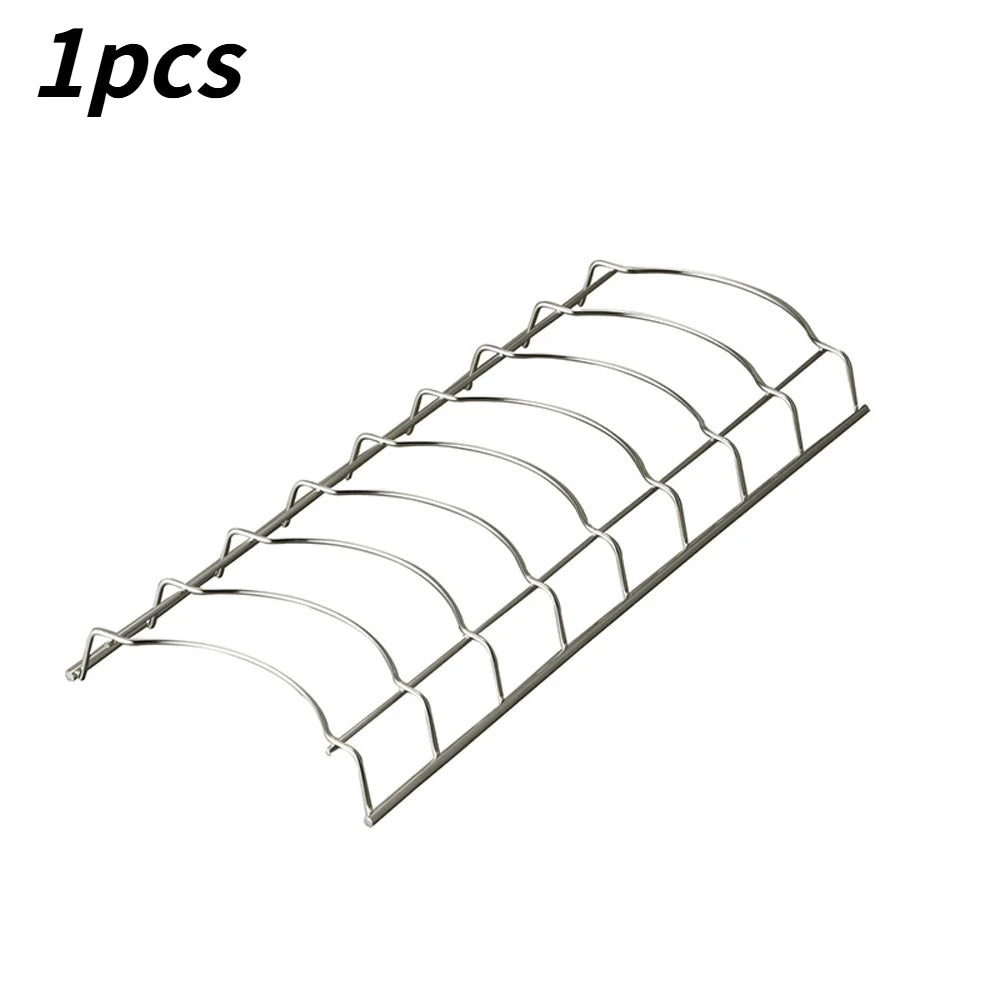 Space Saving Silver Stainless Steel Kitchen Drying Rack Multipurpose Tableware Holder For Storing Bowls Plates Household Use Qme Bowl Rack 1pcs