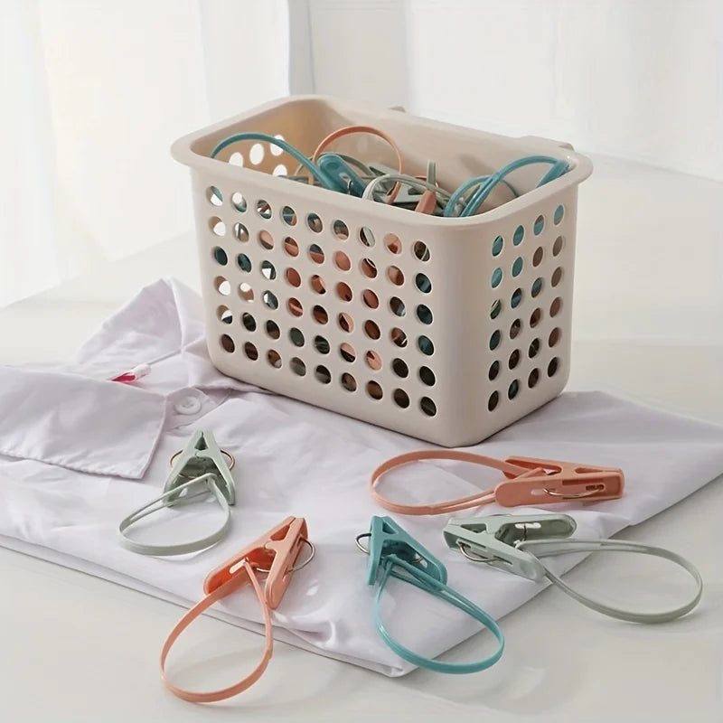 12pcs Small Clothes Pins, Travel Drying Clip with Lanyard, Travel Towel Socks Drying Clips, Household Clothes Pegs, Clotheslines Qme
