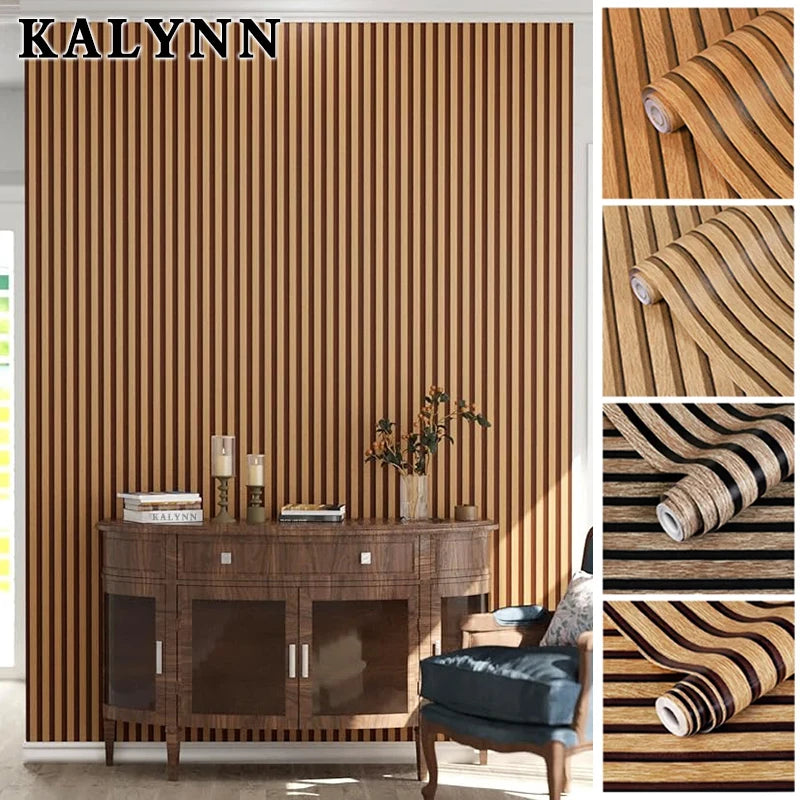 Wood Grating Wallpaper Self-adhesive Removable Peel Stick Wall Paper Qme