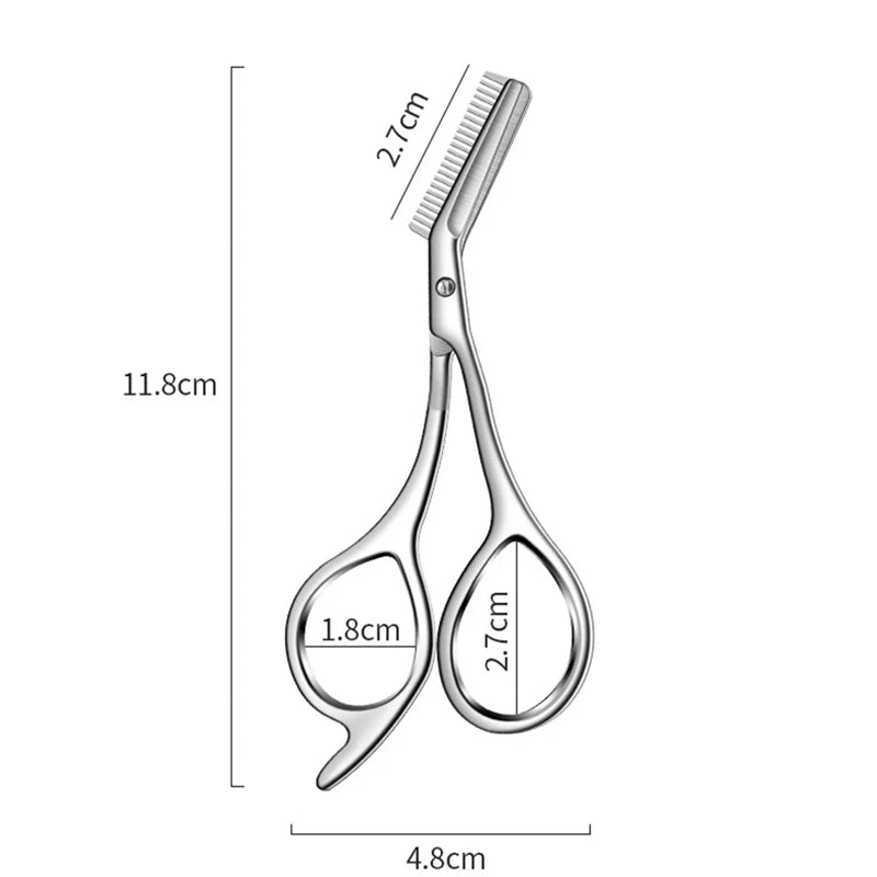 1Pc Stainless Steel Eyebrow Trimmer Scissors Precision Grooming Tool for Men & Women Effortless Knife Hair Removal Shaver Tool Qme