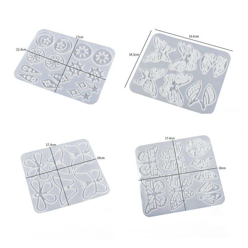 Butterfly Pendant Epoxy Resin Mold Earring Casting Silicone Mould for DIY Keychain Necklace Craft Jewelry Making Supplies Qme