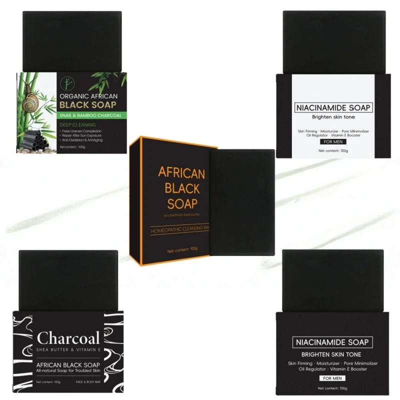 100g African Black Charcoal Soap Handmade Soap Bamboo Charcoal Black Soap Clean Body Black Charcoal Soap Organic Charcoal Soap Qme 2pcs mix 100g China Mainland