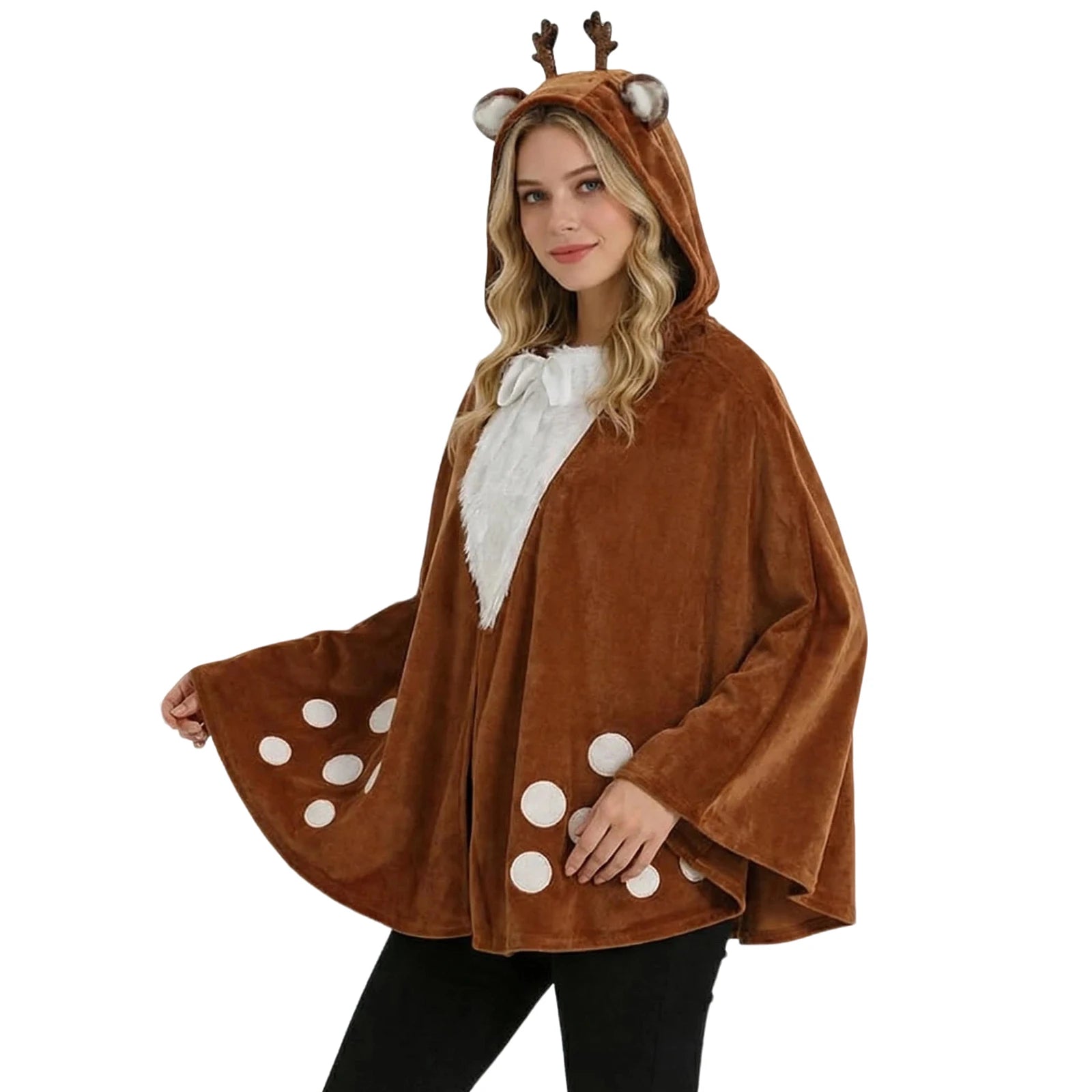 Deer Costume Deer Cape Animal Costume Adult Deer Christmas Halloween Cosplay Costume Ponchos Qme