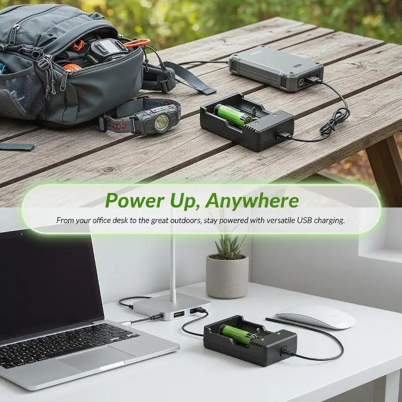 Universal Dual Slot Battery Charger 18650 18700 Compatible 110V 220V Qme Default Title