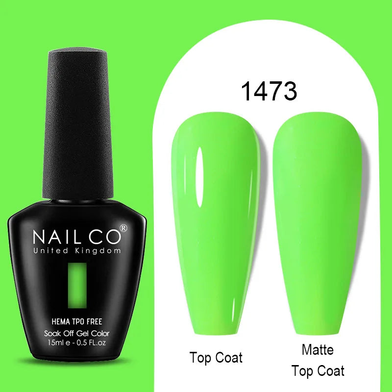 Nailco Jelly Gel Nail Polish Transparent Varnishes 44 Colors Red Pink