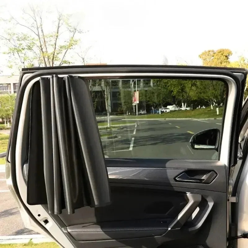 2Pcs Car Side Window Sun Shade Magnet Privacy Curtains UV Reflection Anti Glare UV Block Sunshade for Front/Back Window Qme
