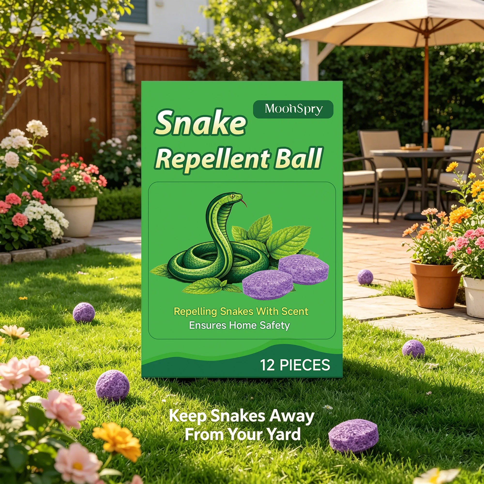 Outdoor Snake Repellent Snake Deterrent Set Repelling Snakes Long-Lasting Protection Natural Smell Pet & Kid Safe Pest Deterrent Qme