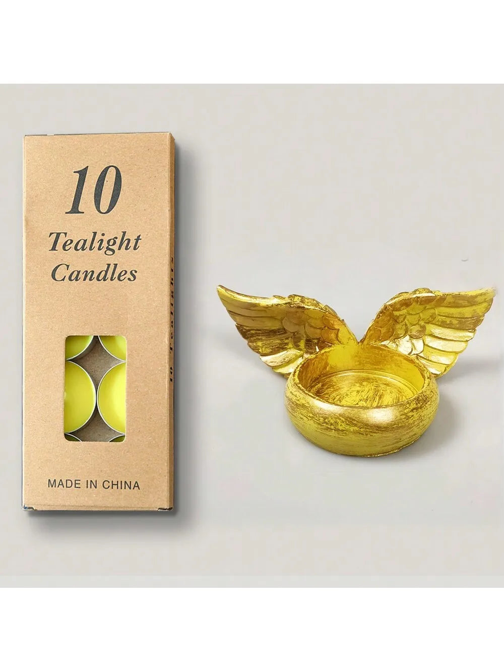 Creative Retro Vintage Resin Crafts Ornaments Home Circular Wing Qme Yellow tea wax