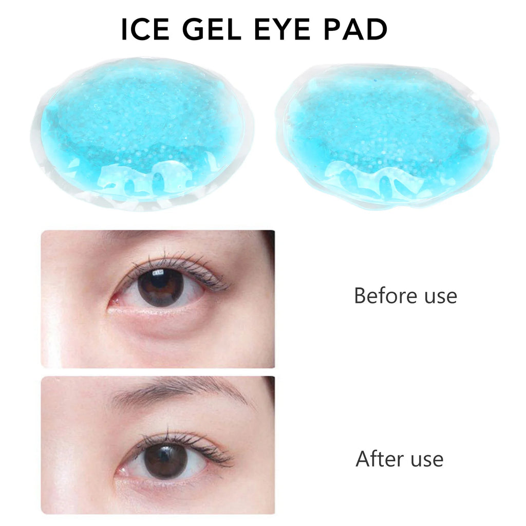 Ice Gel Eye Pack 1 Pair Hot Cold Compress Eye Pad Blue Round Swelling Eye Strain Relief Cooling Ice Gel Eye Pack for Men Women Qme
