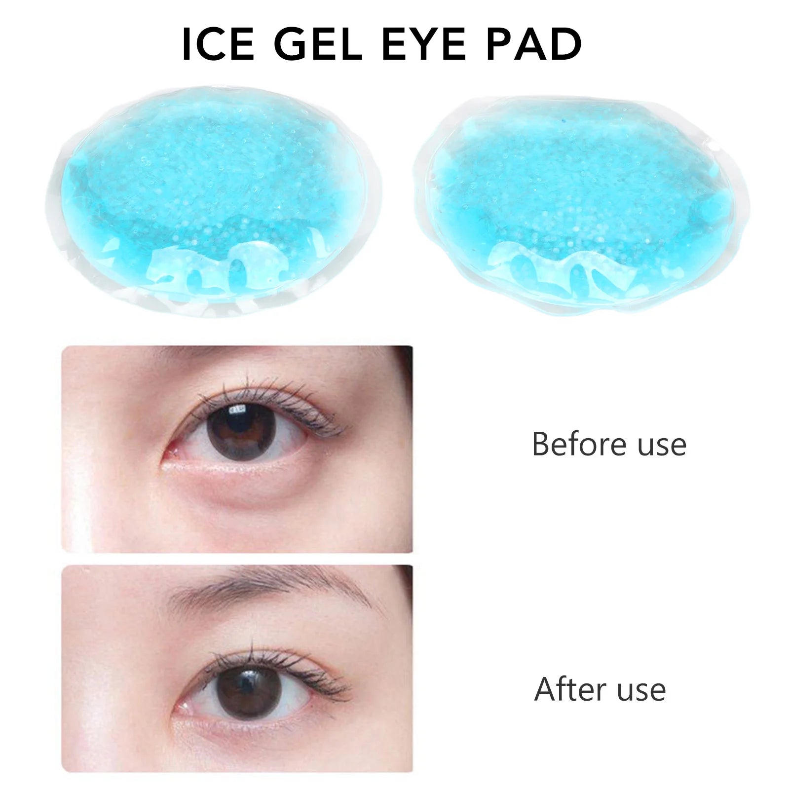 Ice Gel Eye Pack 1 Pair Hot Cold Compress Eye Pad Blue Round Swelling Eye Strain Relief Cooling Ice Gel Eye Pack for Men Women Qme