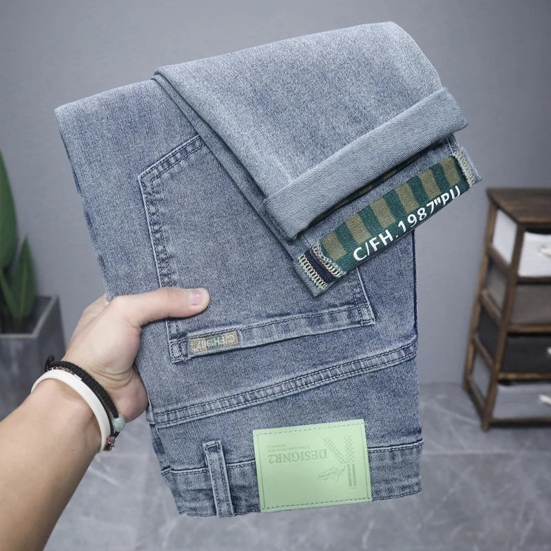 Hot Summer Jeans for Men, Trendy Korean Style, Slim Fit Qme