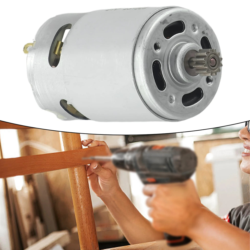 RS550 21V DC Motor With Two-Speed 12 Teeth DC Motor For High-speed High Torque DC Motor Electric Drill Machine Power Tools Qme