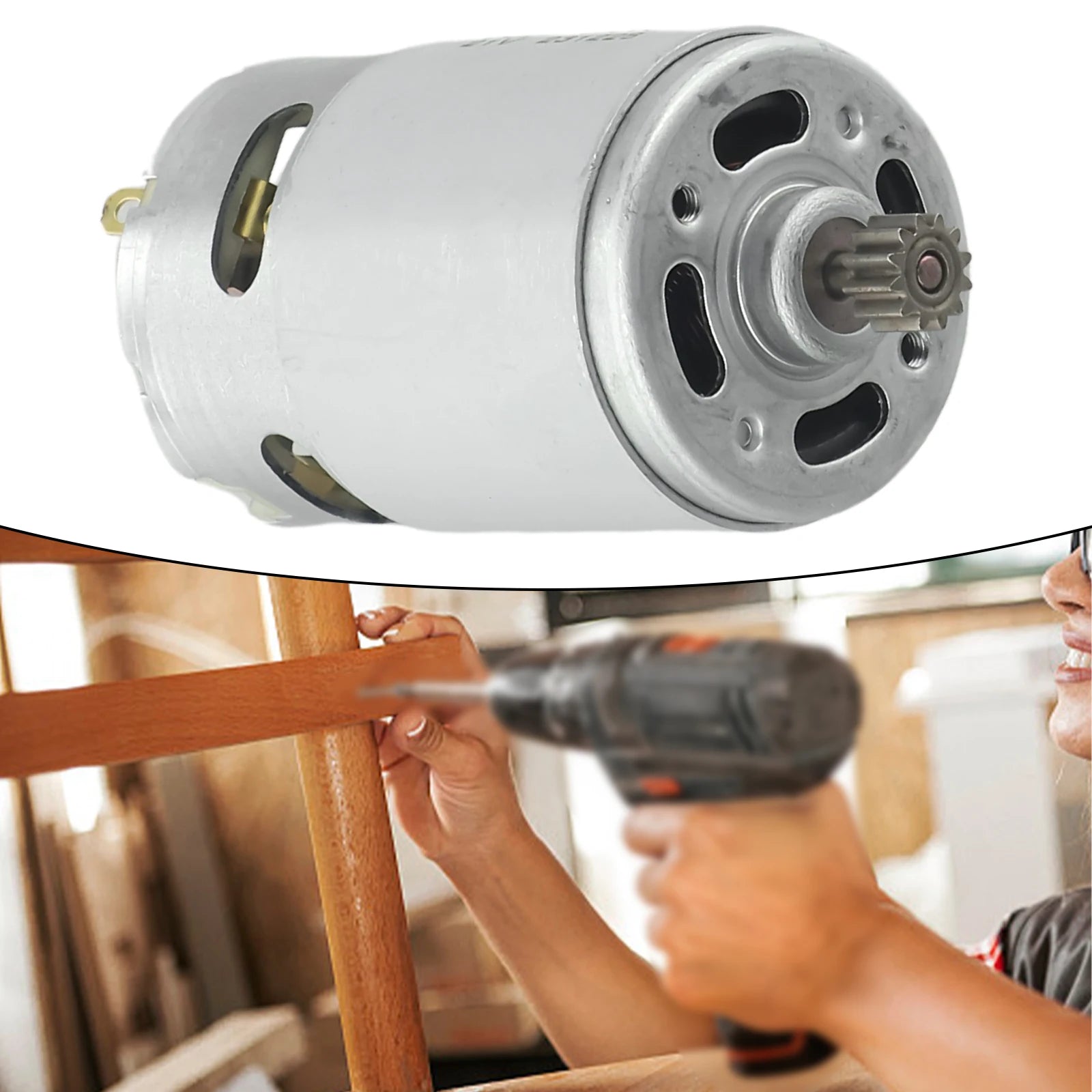 RS550 21V DC Motor With Two-Speed 12 Teeth DC Motor For High-speed High Torque DC Motor Electric Drill Machine Power Tools Qme