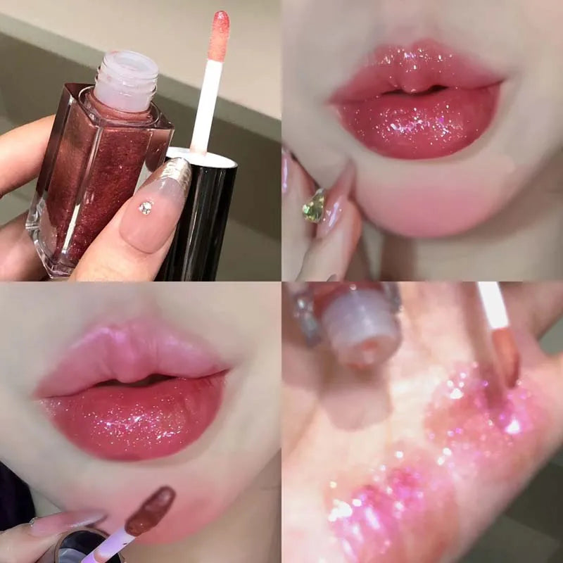 HERORANGE Glittering Mirror Lip Glaze Watery Shimmering Light Gloss Qme HR763-6