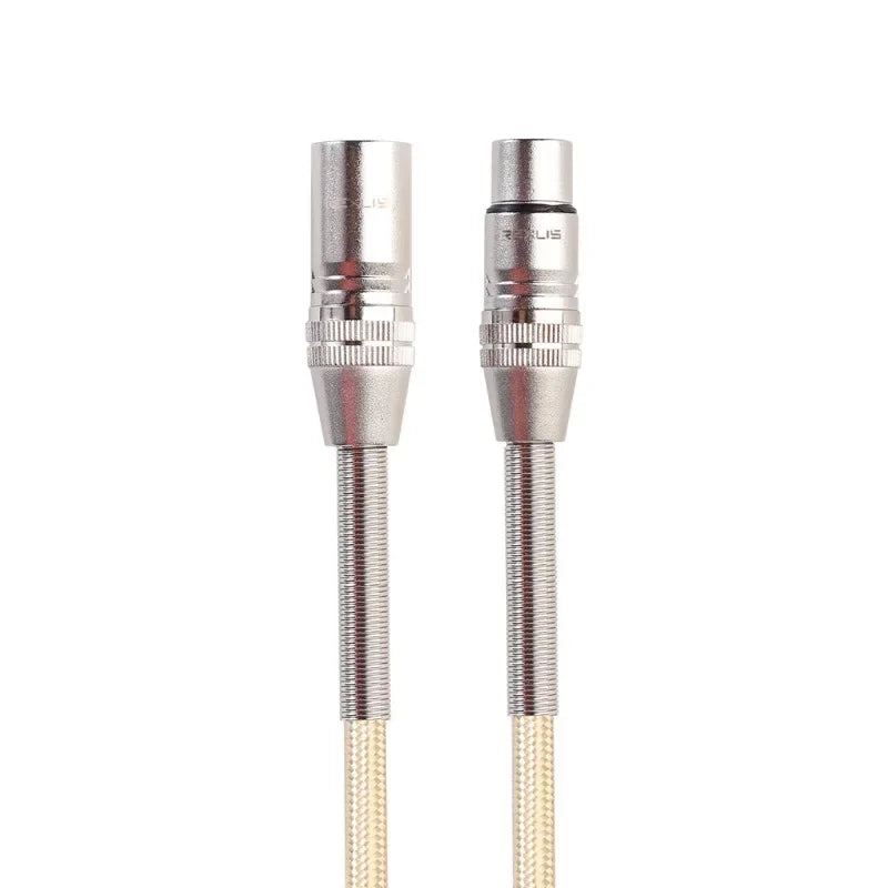 XLR Cable Male to Female M/F with Spring Protection For Microphone Amplifier Foil+Braided Shielded Qme