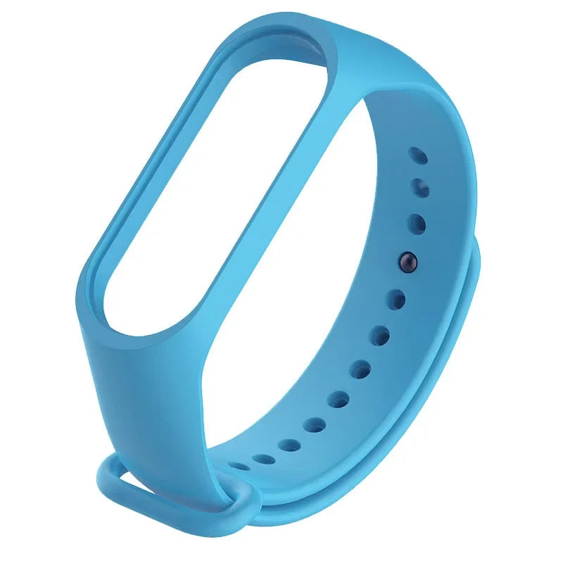 NEW Suitable for Xiaomi Mi Band Mi3 Mi4 Mi5 Mi6 Mi7 Mi8 Colorful Silicone Replacement Sports Strap Qme sky blue For Mi8 9 10