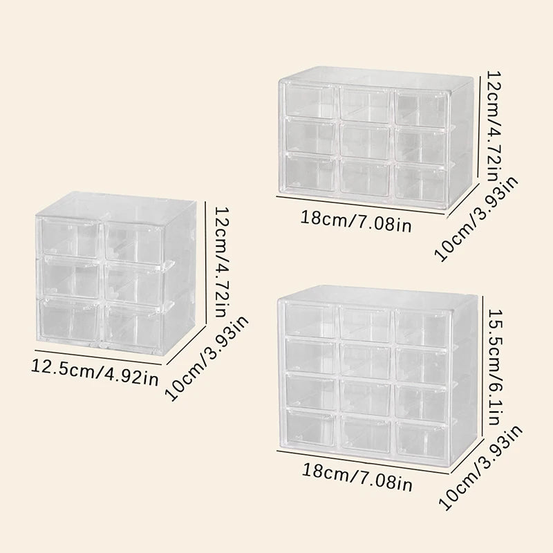 Multi-grid Large Capacity Eye Rack Transparent Storage Box Beauty Qme