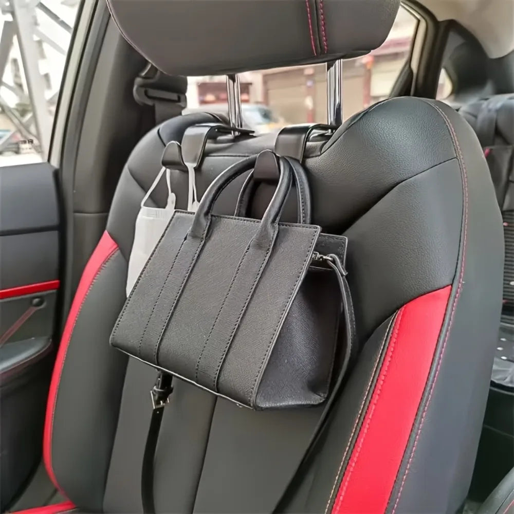 Car Seat Back Headrest Hooks Universal Auto Storage Hanger For Handbags Grocery Bags Purse Water Bottle Car Interior Accessories Qme