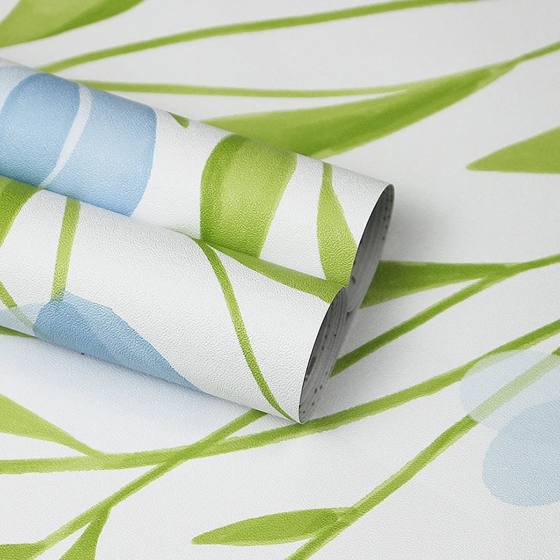 Floral Peel Stick Wallpaper Boho Bathroom White Blue Green Bedroom Qme