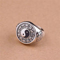 Classic Yin Yang Tai Chi Ring Zodiac Qian Kun Bagua Rotatable Adjustable Opening Finger Ring Lucky Auspicious Jewelry Gift Qme 1 resizable