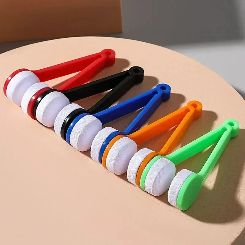 New Creative Two-Side Glasses Brush Soft Microfiber Spectacles Cleaner Glasses Cleaner Rub Eyeglass Cleaning Brush Wiping Tool Qme Mixed Color 5pcs