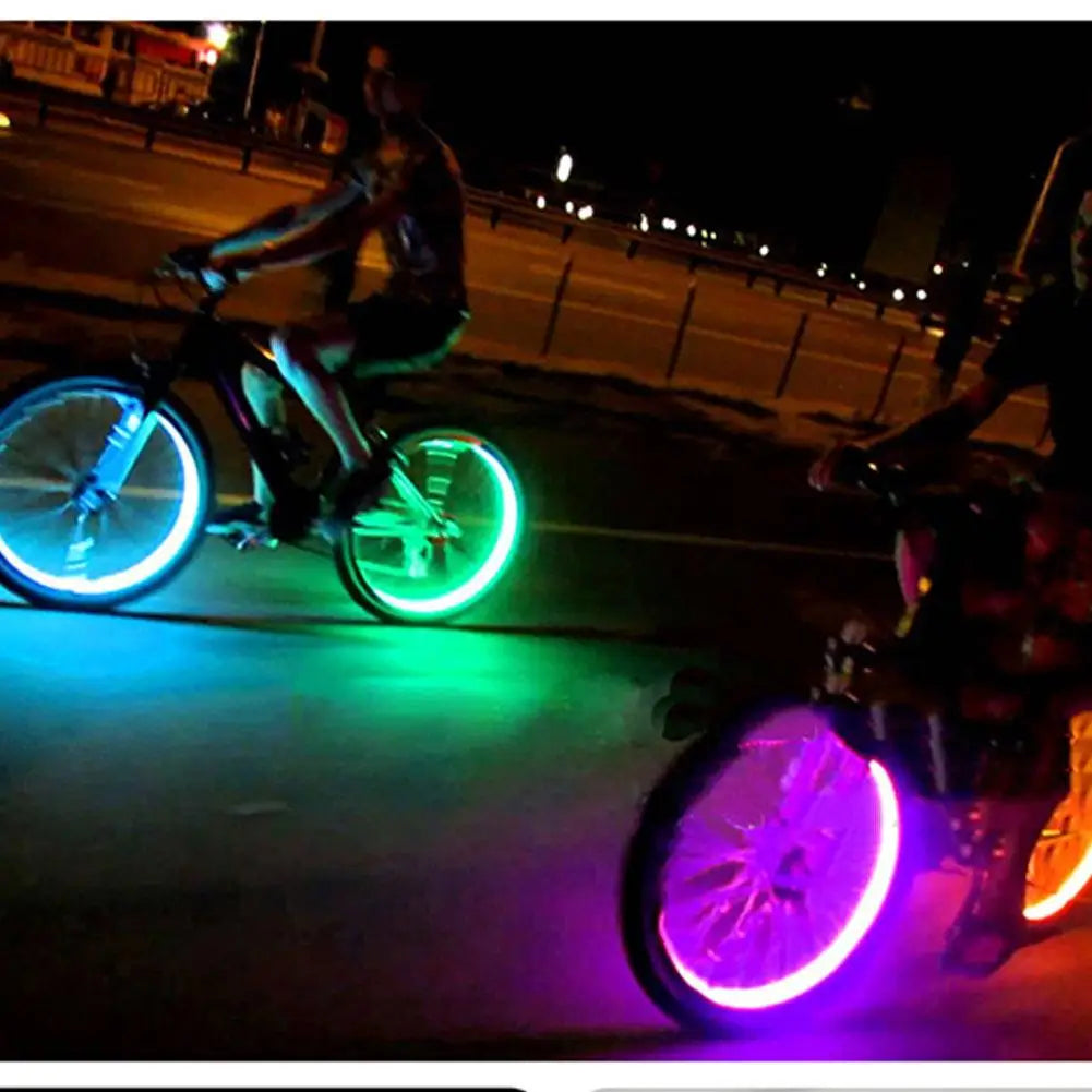 Wheel Lights LED Bicycle Valve Light Universal Car Neon Lamp Cover Qme