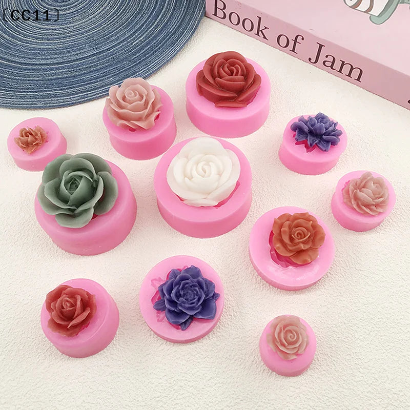 3D Beautiful Roses Silicone Mold DIY Chocolate Cake Fondant Wedding Qme
