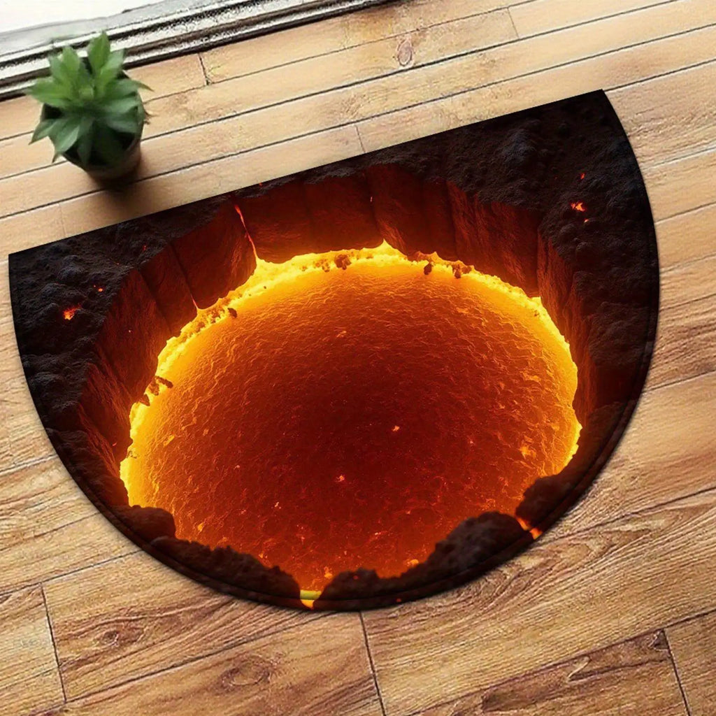 3D Optical Illusion Rug Semi-circular Entrance Doormat Entryway Qme