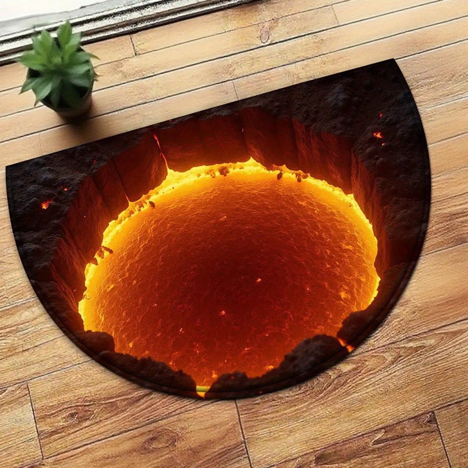 3D Optical Illusion Rug Semi-circular Entrance Doormat Entryway Qme