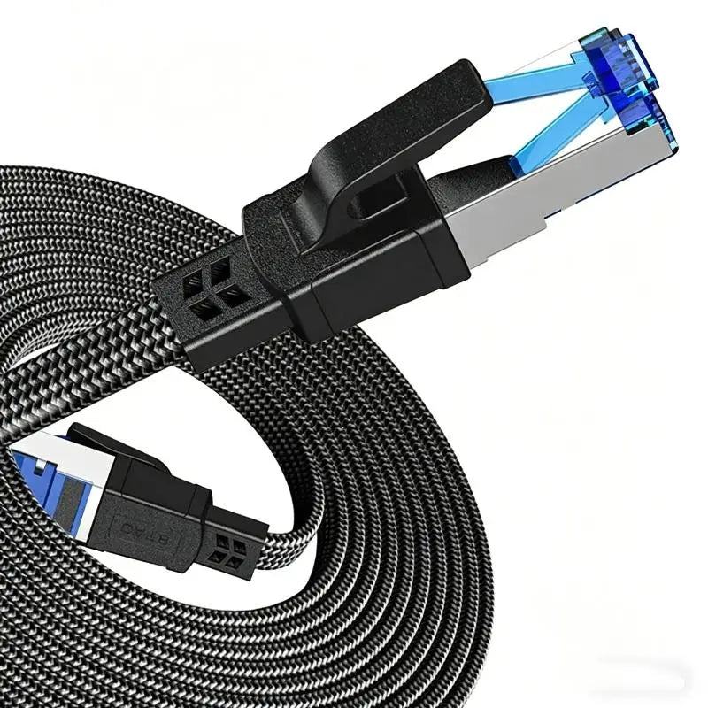 CAT8 Ethernet Cable 40Gbps 2000MHz Velocity RJ45 Flat Smooth Gaming Qme