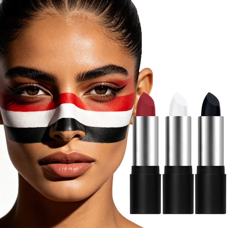 Oil Face Paint Stick Tube Body Sports Fans Football Matches Cosplay Qme White-red-black