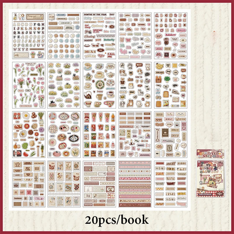 Embroidered-Look Cute Pets Sticker Book, Healing Story-Based Creative Supply, Stress-Relief Decor Material, Student Creators Qme A