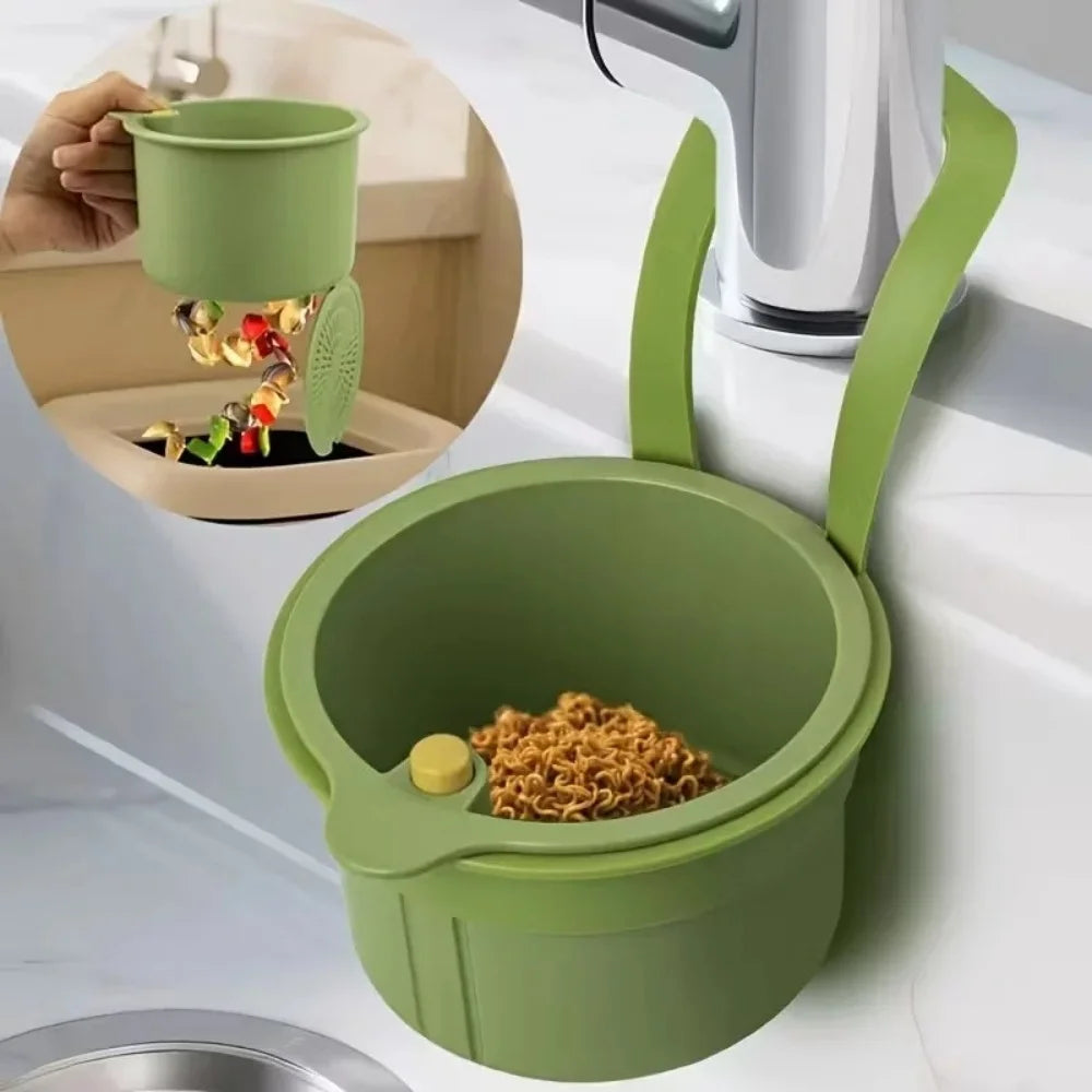 Kitchen Press-Type Drain Basket Food Strainer & Sink Organizer For Wash Fruit Restaurant Bar Buffet Use Hangable Filter Basket Qme