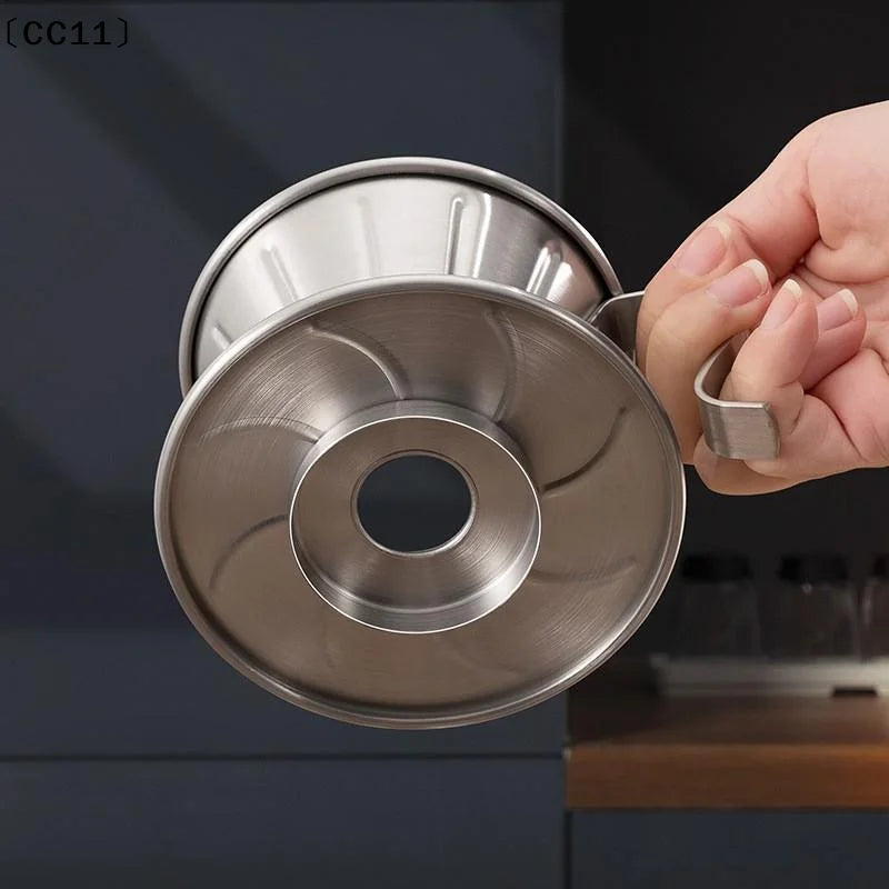 Stainless Steel Pour Over Coffee Dripper Reusable Rustproof Design Qme