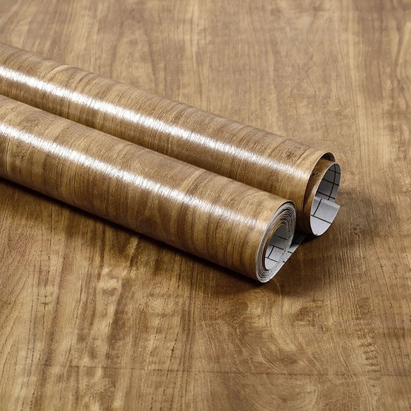 40CM X 3M Furniture Renovation Stickers Self-adhesive Wood Grain Stickers Wallpaper Cabinets Wooden Doors Tabletops Waterproof Qme HLM 40cm x 3m