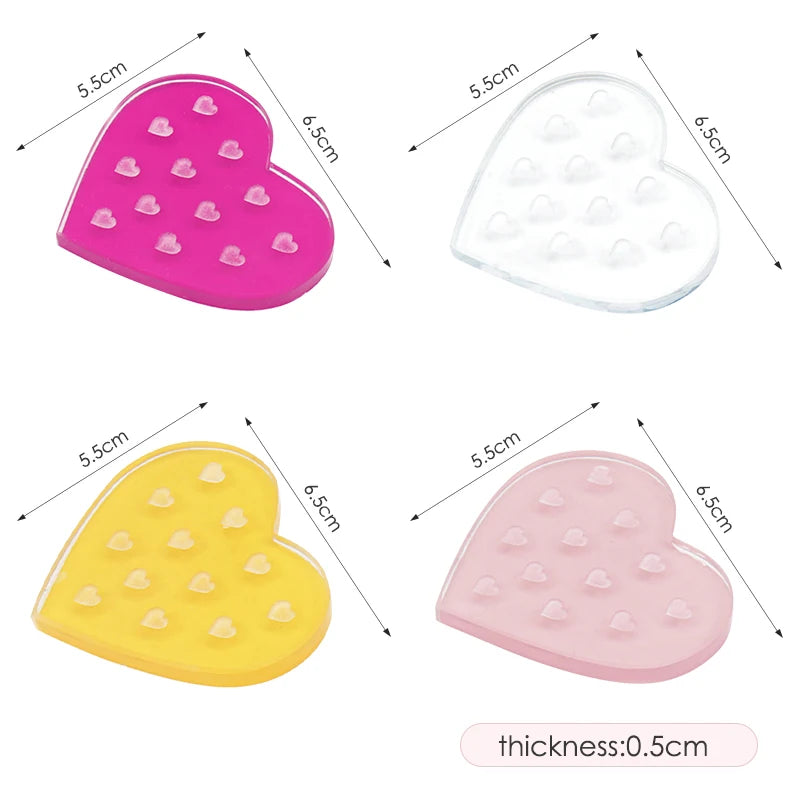 NATUHANA Heart-shaped Crystal Resin Eyelash Glue Pad Glass-like Qme