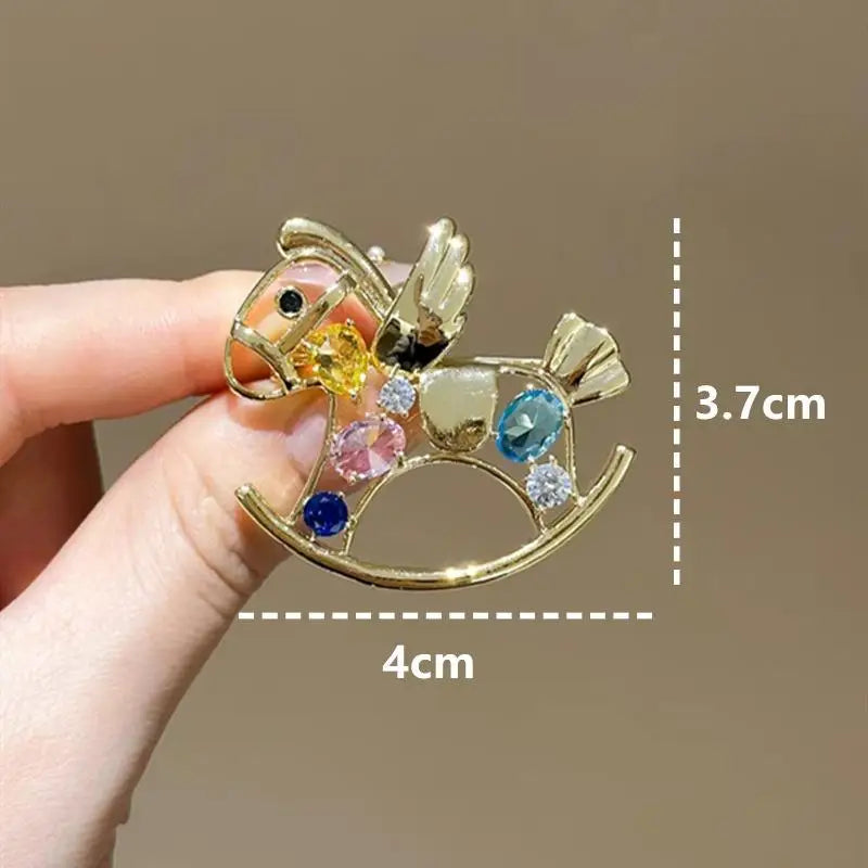 Cute Zodiac Pony Lion Dance Brooches Versatile Animals Horse Corsage Pins Clothing Accessories New Year's Gifts Qme A1