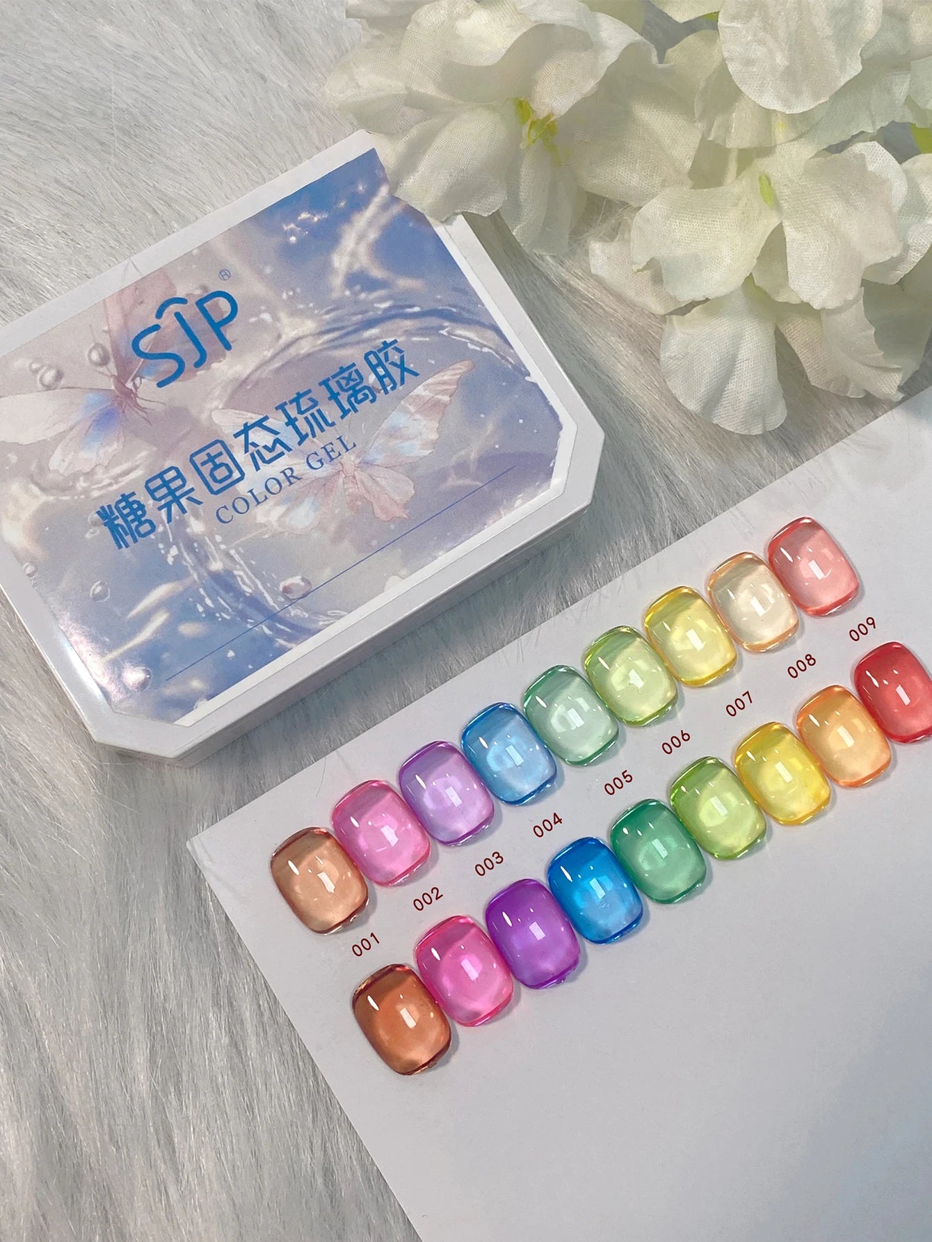 9 Colors Gloss Jelly Glass Gel Nail Polish Translucent Painting Qme