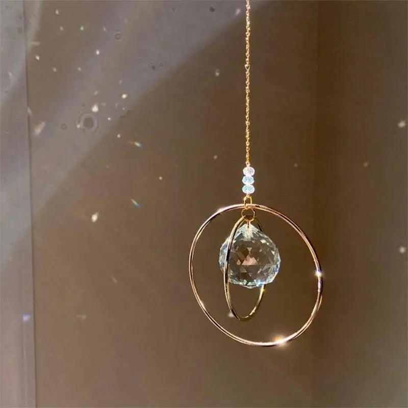 Catching Sun Galaxy Sparkling Crystal Prisms Exquisite Home Decors Transparent Crystals For Cell Phone Rearview Mirror Balcony Qme