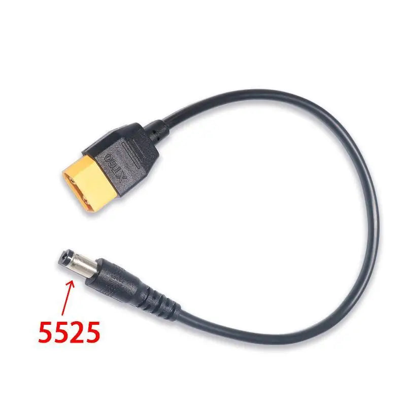 XT60 DC Male Power Adapter Cable Durable PVC Jacket Stable Transfer Qme DC5525