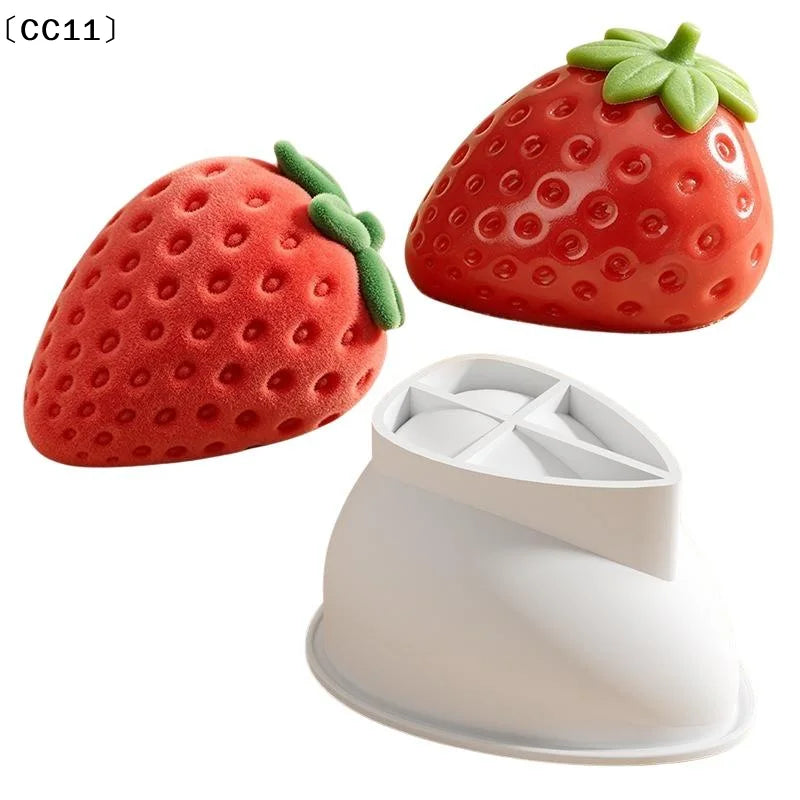 Strawberry Ice Cube Tray Silicone Moulds Candy Cake Cupcake Soap Qme