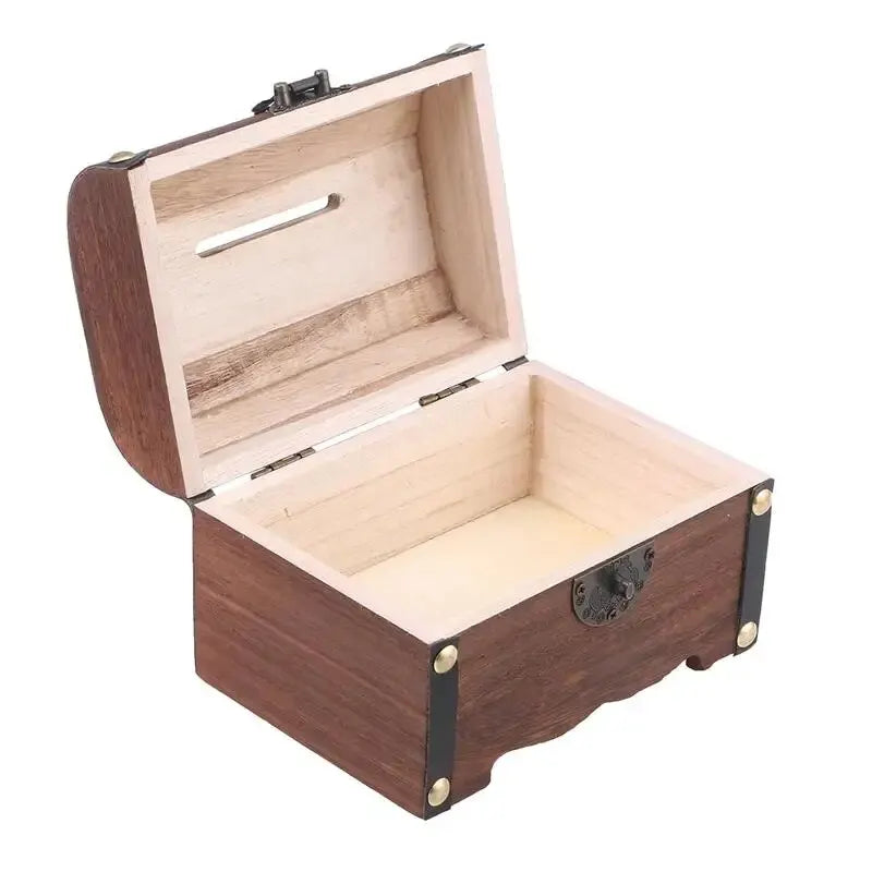 Treasure Chest With Lock Vintage Treasure Storage Box Piggy Bank Organizer Saving Box Case With Lock For Home Retro Decoration Qme