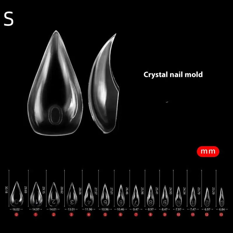 Box Acrylic Short Curved Stiletto Nail Dual Form Extension 3D Cat's Qme S