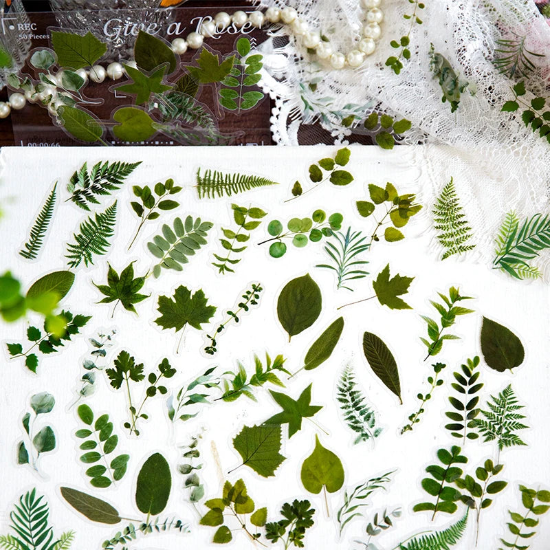 100pcs Flowers Sticker pack Rose Tulip Daisy Transparent Waterproof Plant hand account Decoration Scrapbooking Material Qme