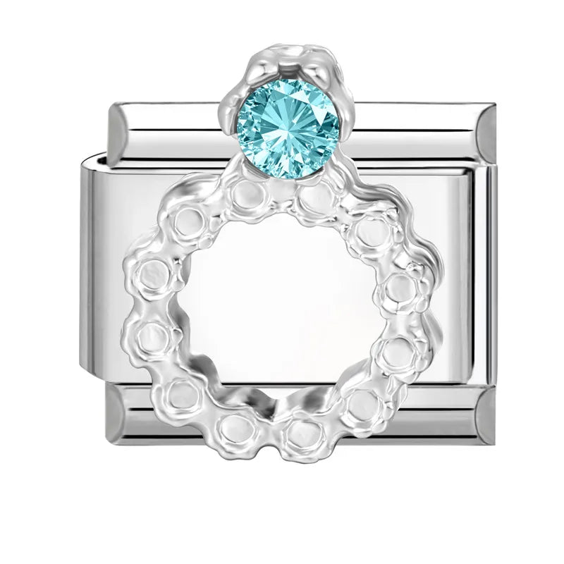 2026 Women Fashion Romantic Blue Heart Love Stars Square Shiny Zircon Italian Charms Fit 9mm Stainless Steel Bracelet Jewelry Qme Style 6