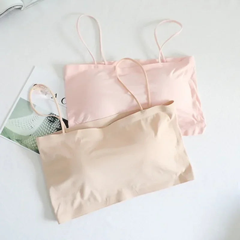 Comfortable Waist Beauty Back Wrap Chest Tube Top Girl No Steel Ring Camisole Bra Underwear New Female Simple Beauty Back Qme
