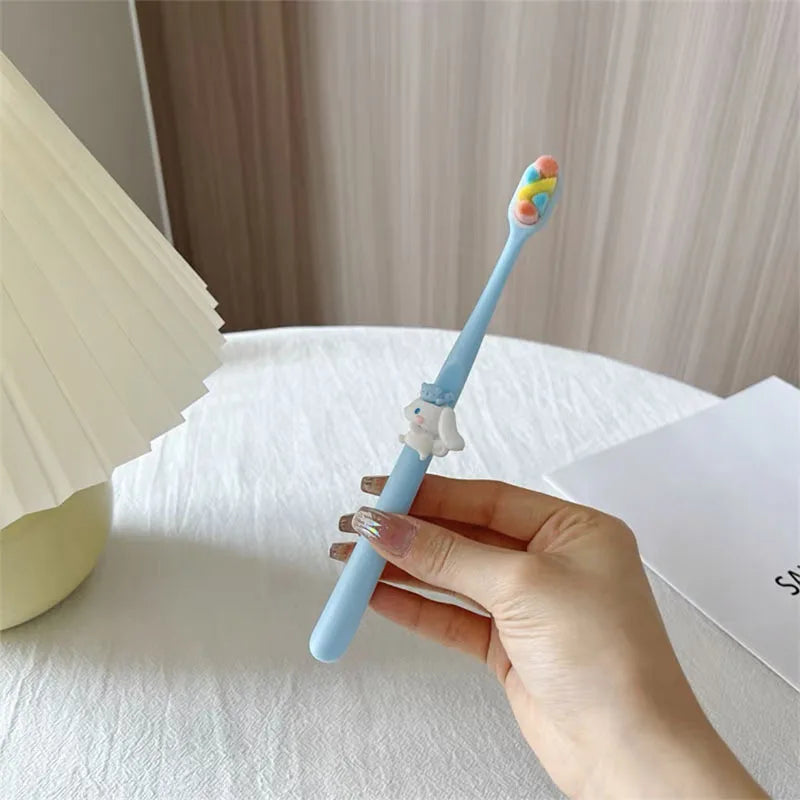 Hello Kitty Kuromi Soft-Bristle Toothbrush Couples' Set Student Cartoon Jade Tooth-Protecting Toothbrush Qme 10